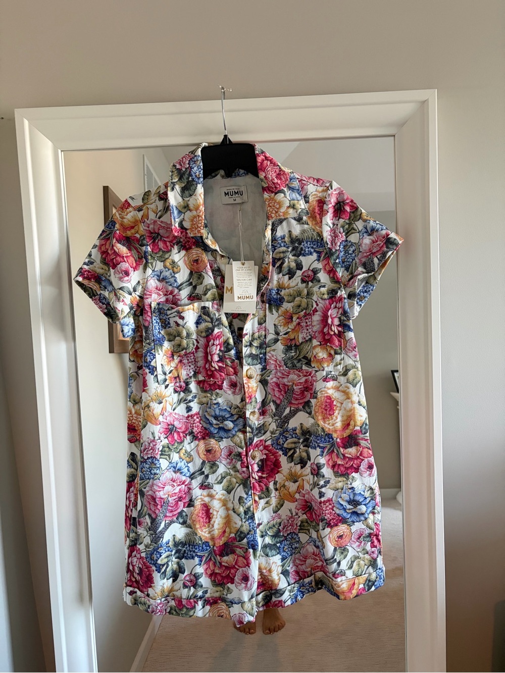 Show Me Your MuMu Multicolor Floral Button-Front romper - Picture 2 of 7